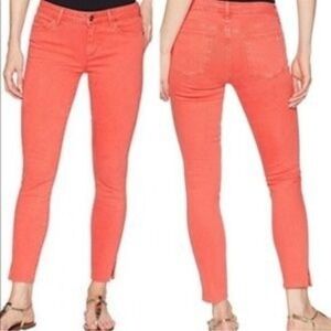 SAM EDELMAN Kitten Coral Cropped Skinny Jeans Raw Hem Ankle Casual‎ Everyday 26